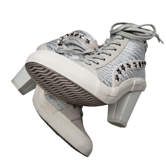 Vintage Havana | Snake Multi Star Studded High Top Block Heel Sneakers Women 7.5 - Picture 6 of 12